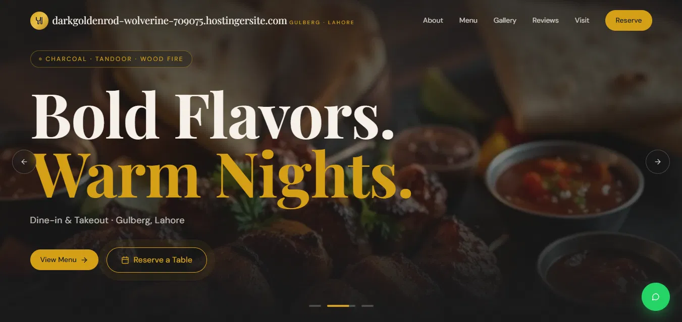 Charcoal & Tandoor — Bold Flavors, Warm Nights website preview