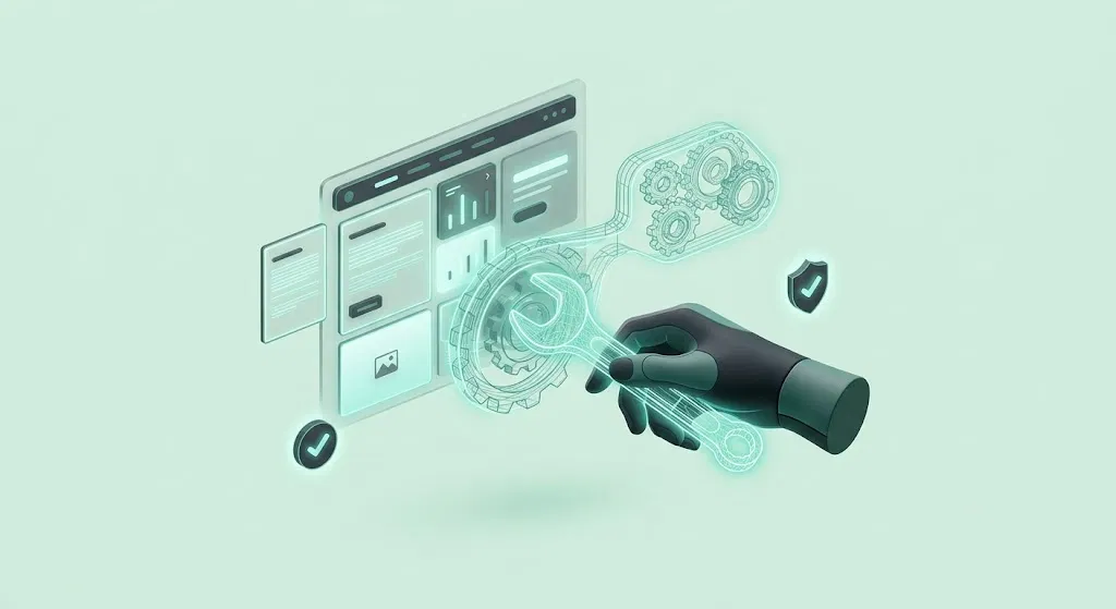 Website maintenance controls with automation and settings